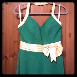 Alfred Angelo Green & Yellow Halter Dress Size 10